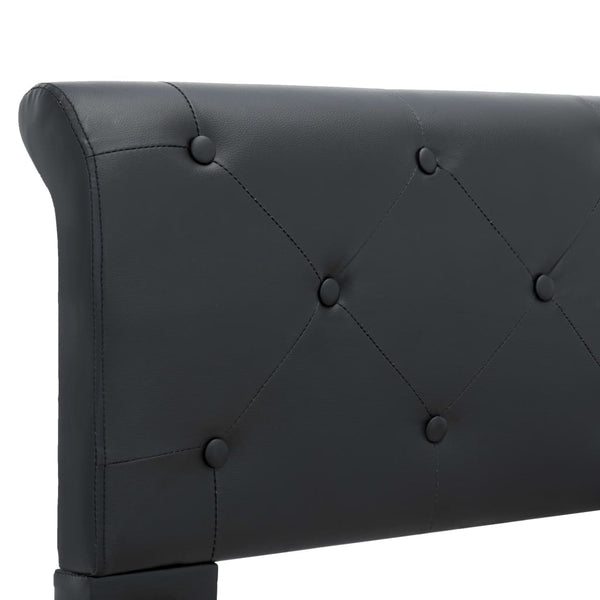 Bettgestell Schwarz Kunstleder 120 x 200 cm