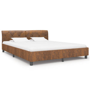 vidaXL Cadre de lit aspect daim marron 160 x 200 cm