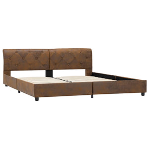 vidaXL Cadre de lit aspect daim marron 160 x 200 cm