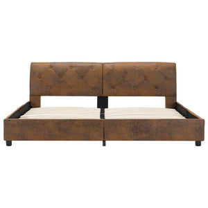vidaXL Cadre de lit aspect daim marron 160 x 200 cm