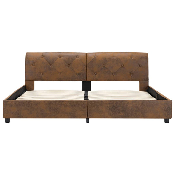 vidaXL Cadre de lit aspect daim marron 160 x 200 cm