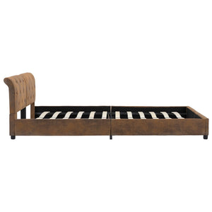 vidaXL Cadre de lit aspect daim marron 160 x 200 cm