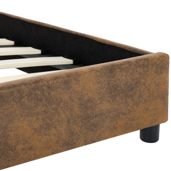 vidaXL Cadre de lit aspect daim marron 160 x 200 cm