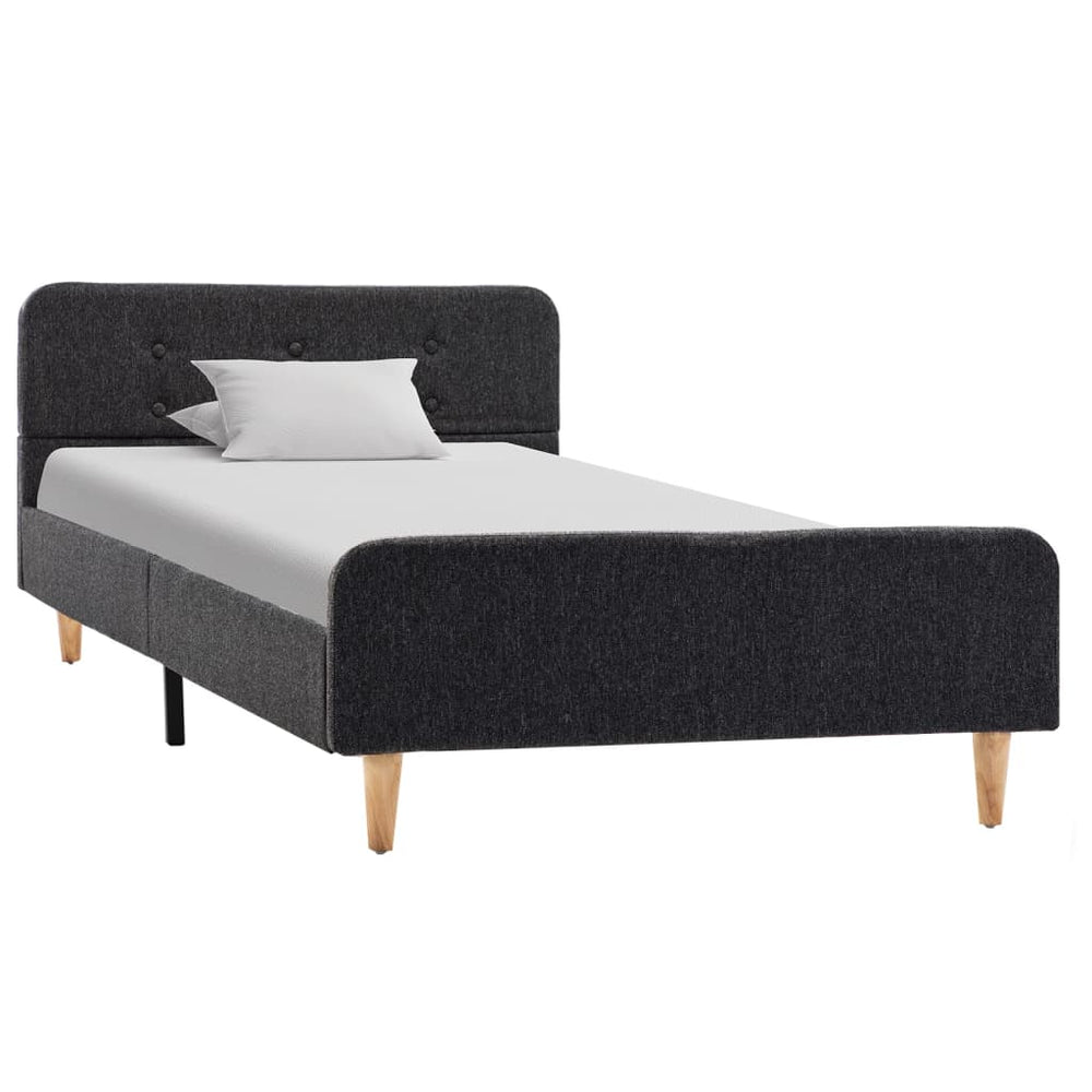 vidaXL Bed Frame Dark Grey Fabric 90x200 cm