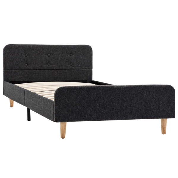 vidaXL Cadre de lit gris foncé en toile de jute 90x200 cm