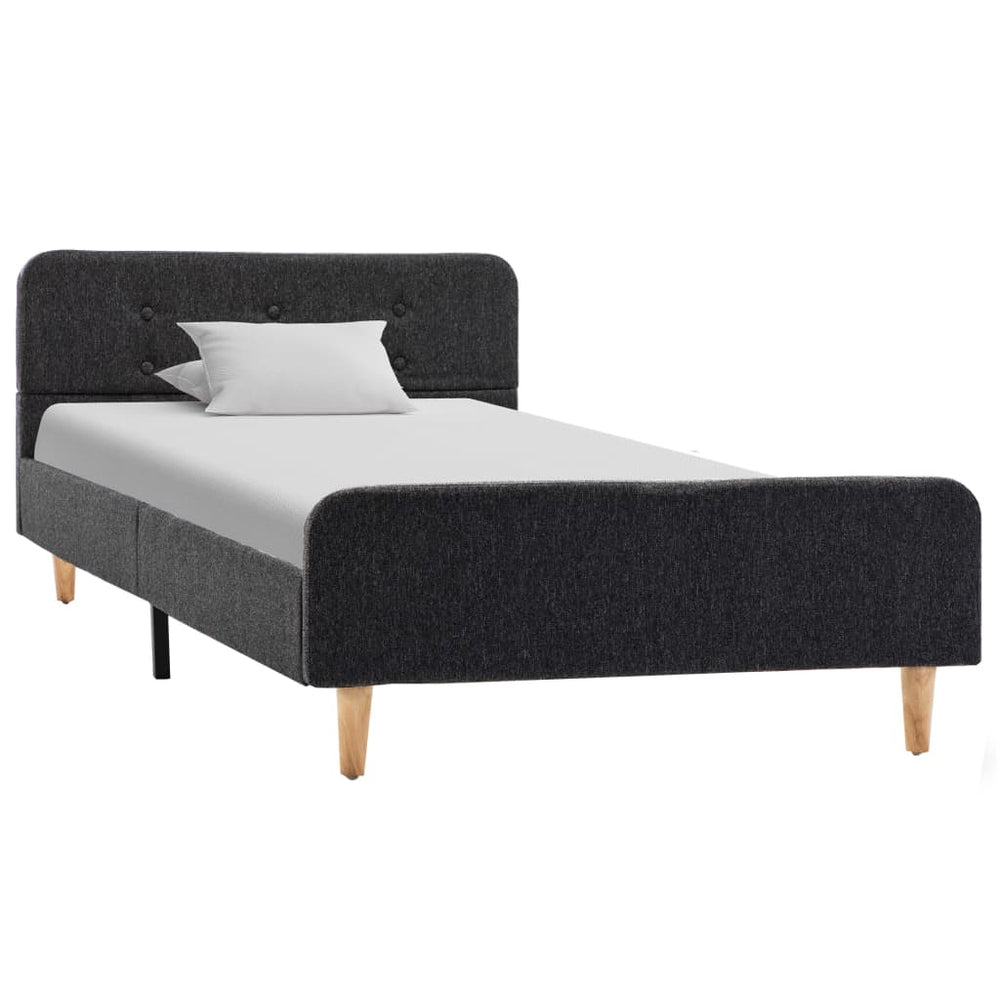vidaXL Bed Frame Dark Grey Fabric 100x200 cm