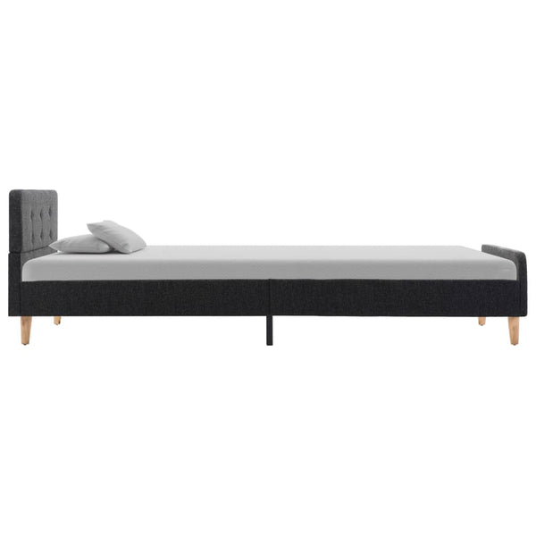 Bettgestell Dunkelgrau Sackleinen 100x200 cm