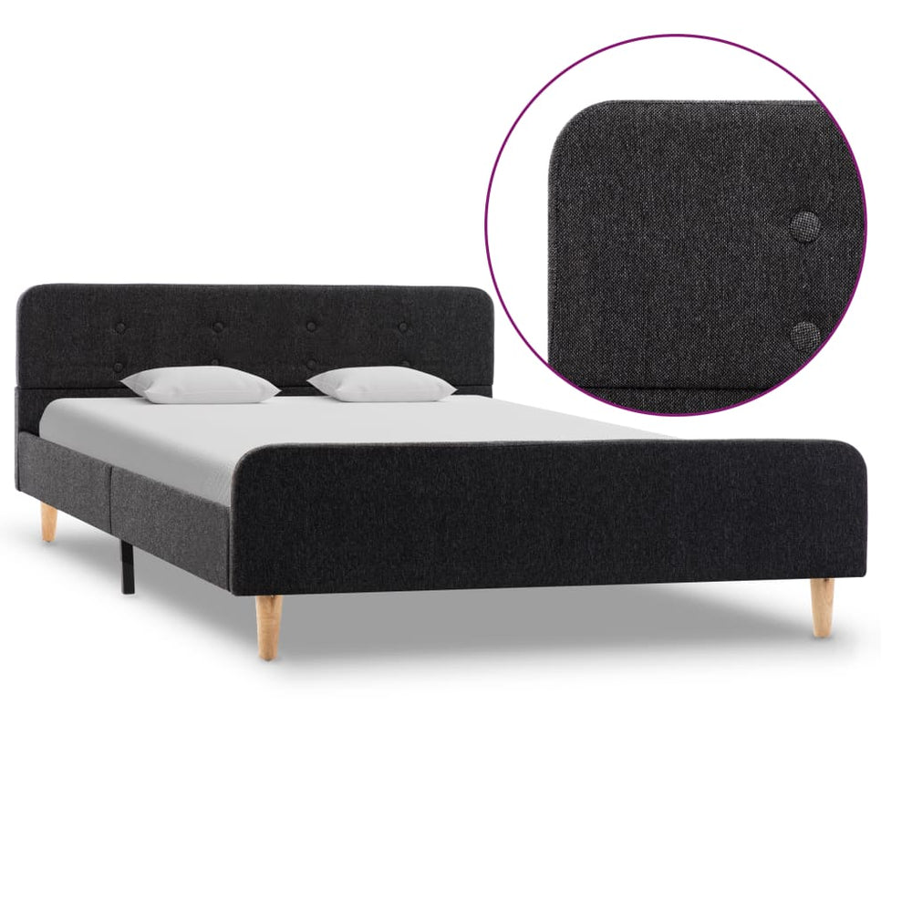 vidaXL Bed Frame Dark Grey Fabric 120x200 cm