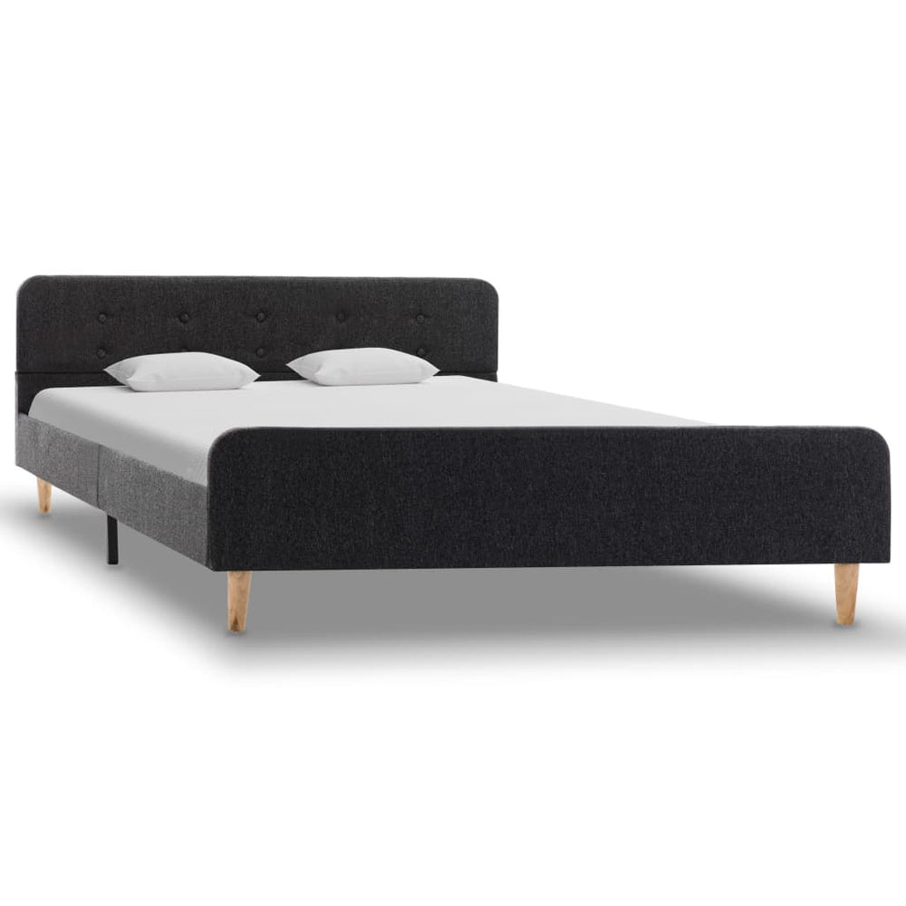 vidaXL Bed Frame Dark Grey Fabric 140x200 cm
