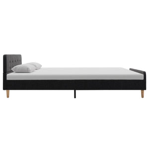 Bettgestell Dunkelgrau Sackleinen 140x200 cm
