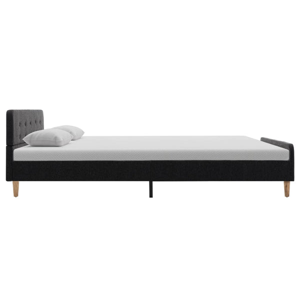 Bettgestell Dunkelgrau Sackleinen 140x200 cm