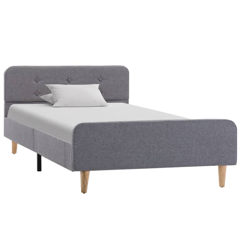 vidaXL Bed Frame Light Gray Fabric 90x200 cm