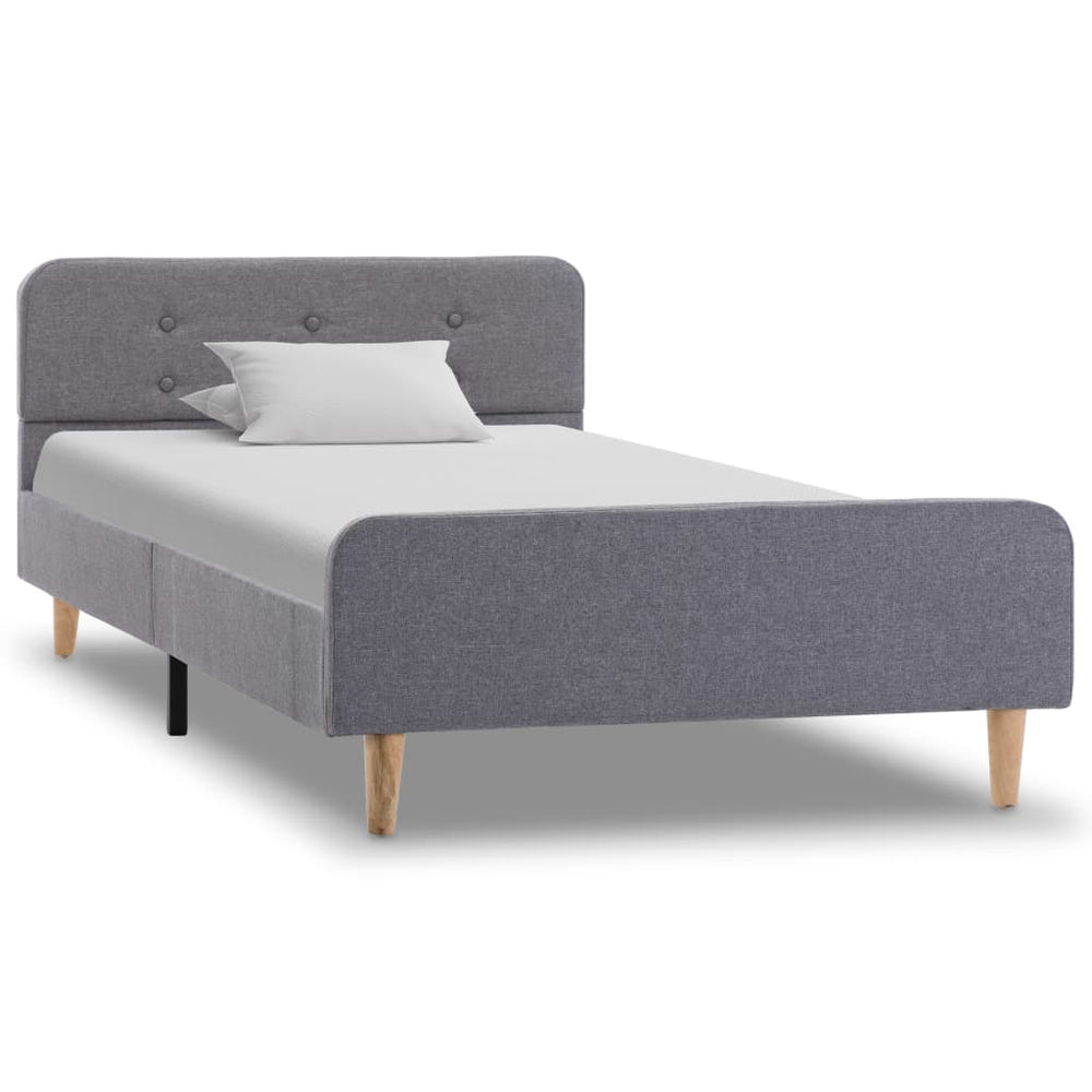 vidaXL Bed Frame Light Gray Fabric 100x200 cm