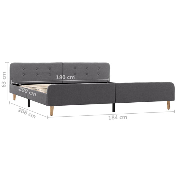 Bettgestell Hellgrau Stoff 180×200 cm