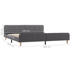 Bettgestell Hellgrau Stoff 180×200 cm