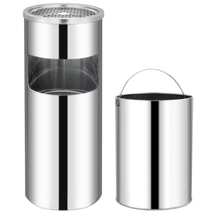 Mülleimer mit Aschenbecher Edelstahl 30L