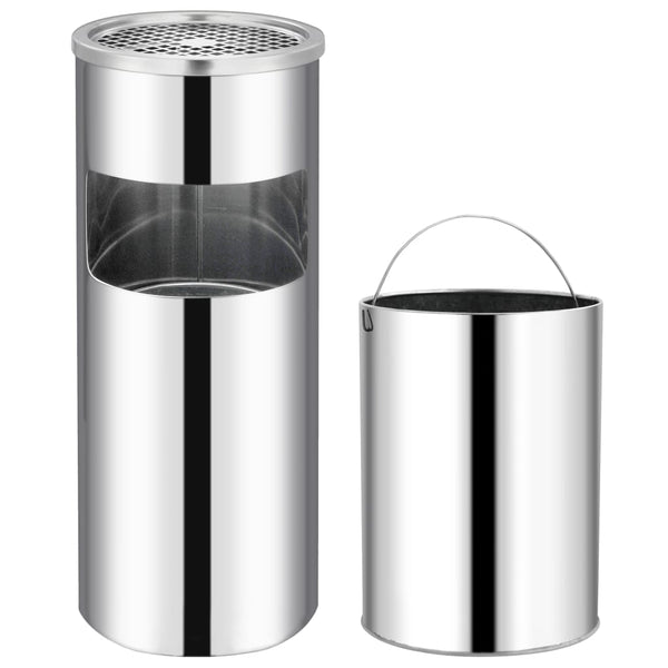 Mülleimer mit Aschenbecher Edelstahl 30L