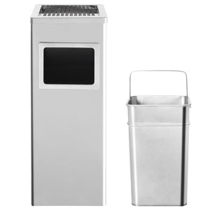 Edelstahl Mülleimer mit Aschenbecher 36L
