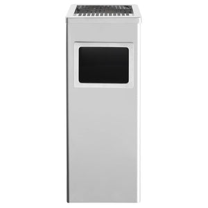 Edelstahl Mülleimer mit Aschenbecher 36L