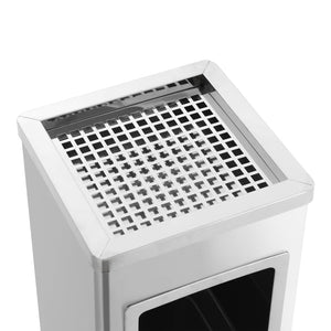 Edelstahl Mülleimer mit Aschenbecher 36L