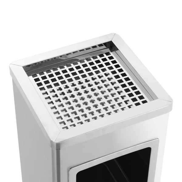 Edelstahl Mülleimer mit Aschenbecher 36L
