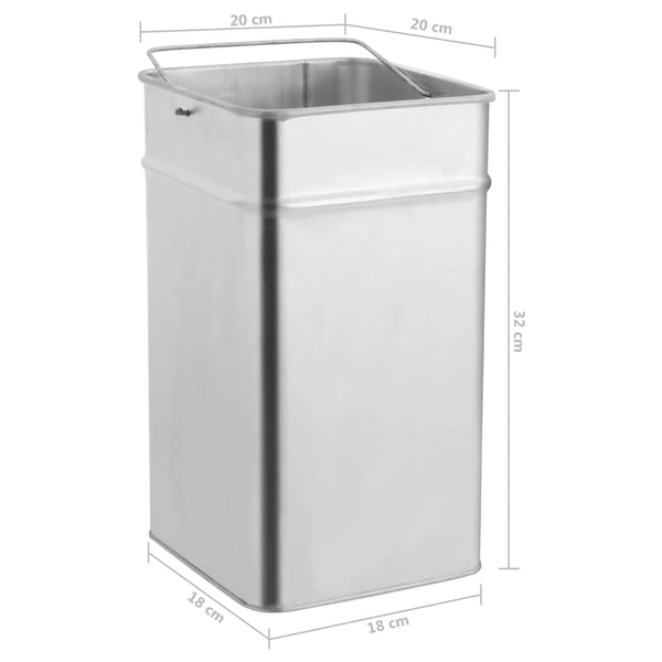 Edelstahl Mülleimer mit Aschenbecher 36L