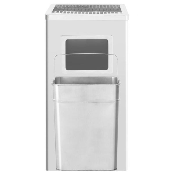 Edelstahl Mülleimer mit Aschenbecher 45L