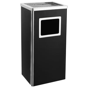 Mülleimer mit Aschenbecher Hotel Stahl Schwarz 45L