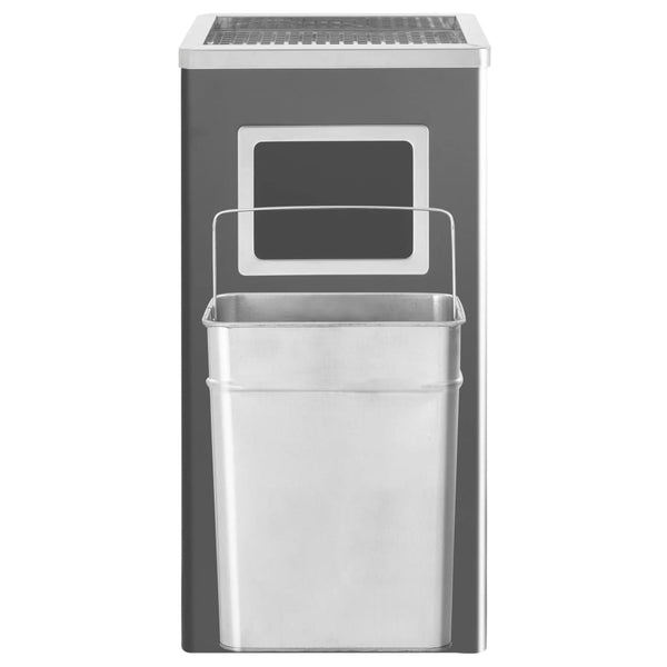 Mülleimer mit Aschenbecher Hotel Stahl Schwarz 45L