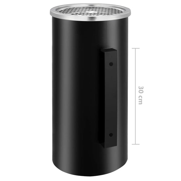 Wandaschenbecher Stahl Schwarz 26L