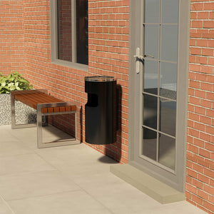 Wandaschenbecher Stahl Schwarz 26L