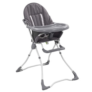 Klappbarer Baby-Hochstuhl Grau/Weiß