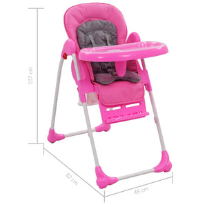 Baby-Hochstuhl Rosa Grau Klappbar