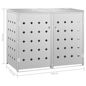Mülltonnenbox für 2 Tonnen 240 L Edelstahl