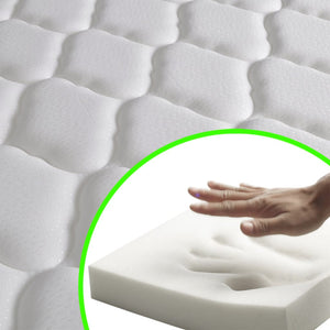 vidaXL Lit avec matelas à mémoire de forme blanc similicuir 90×200 cm