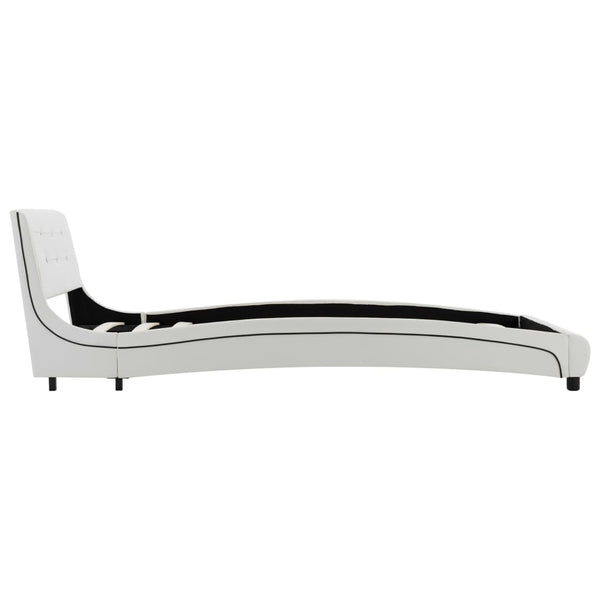 vidaXL Lit avec matelas à mémoire de forme blanc similicuir 90×200 cm