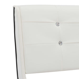 Bett mit Memoryschaum-Matratze Weiß Kunstleder 90×200 cm