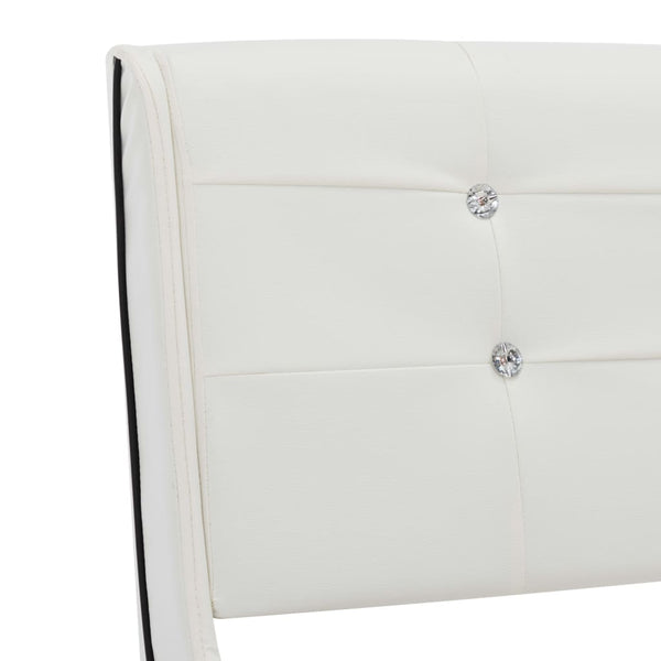 vidaXL Lit avec matelas à mémoire de forme blanc similicuir 90×200 cm