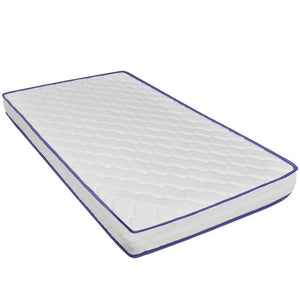 vidaXL Lit avec matelas à mémoire de forme blanc similicuir 90×200 cm
