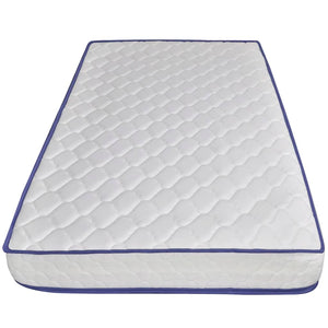 vidaXL Lit avec matelas à mémoire de forme blanc similicuir 90×200 cm