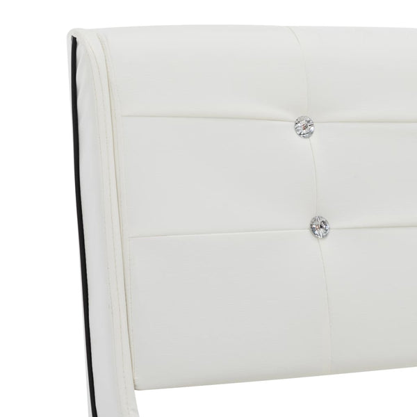 vidaXL Lit avec matelas en similicuir blanc 90 x 200 cm