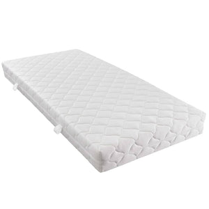 vidaXL Lit avec matelas en similicuir blanc 90 x 200 cm