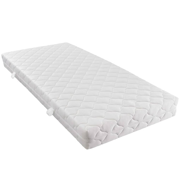 vidaXL Lit avec matelas en similicuir blanc 90 x 200 cm