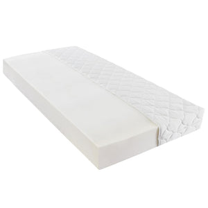 vidaXL Lit avec matelas en similicuir blanc 90 x 200 cm