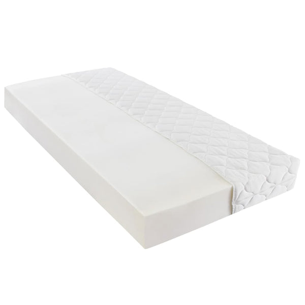 vidaXL Lit avec matelas en similicuir blanc 90 x 200 cm