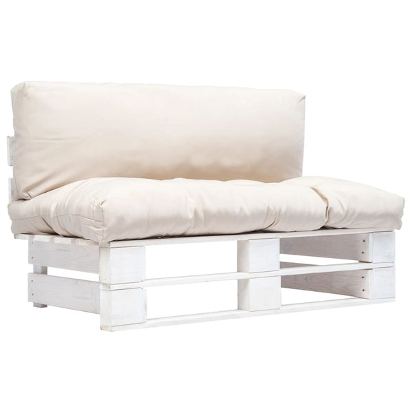 vidaXL Canapé d'extérieur de palettes avec coussins de couleur sable Bois de pin