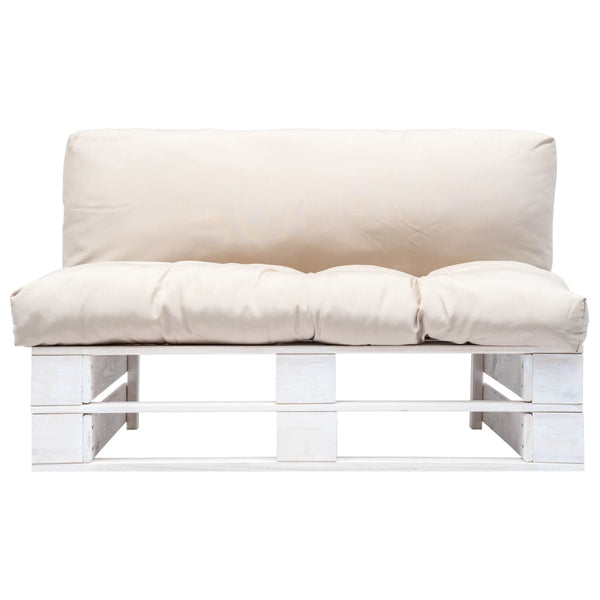 vidaXL Canapé d'extérieur de palettes avec coussins de couleur sable Bois de pin