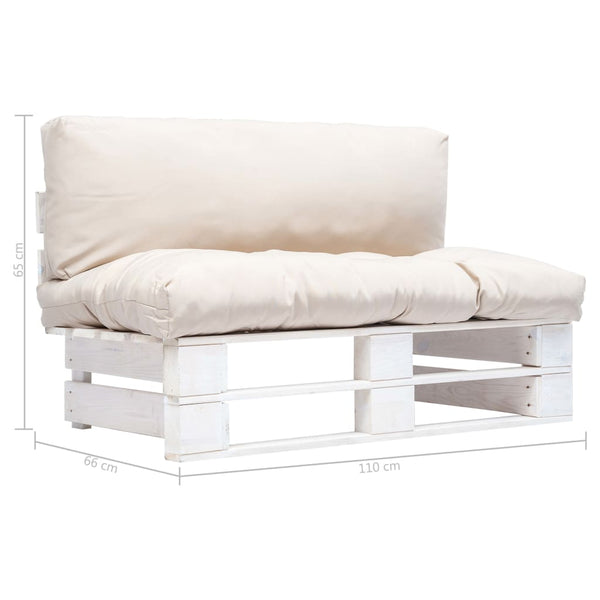 vidaXL Canapé d'extérieur de palettes avec coussins de couleur sable Bois de pin