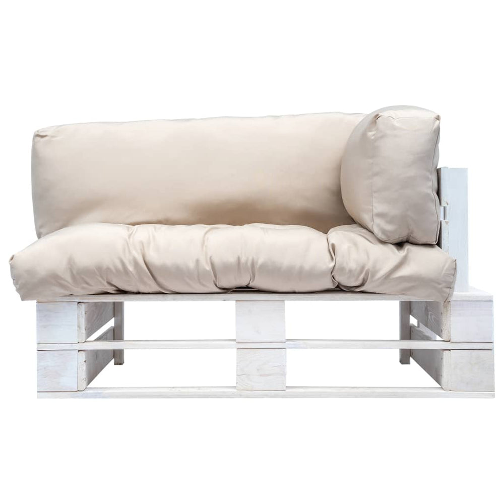 vidaXL Garden Pallet Sofa with Sand-Colored Cushions Pine Wood