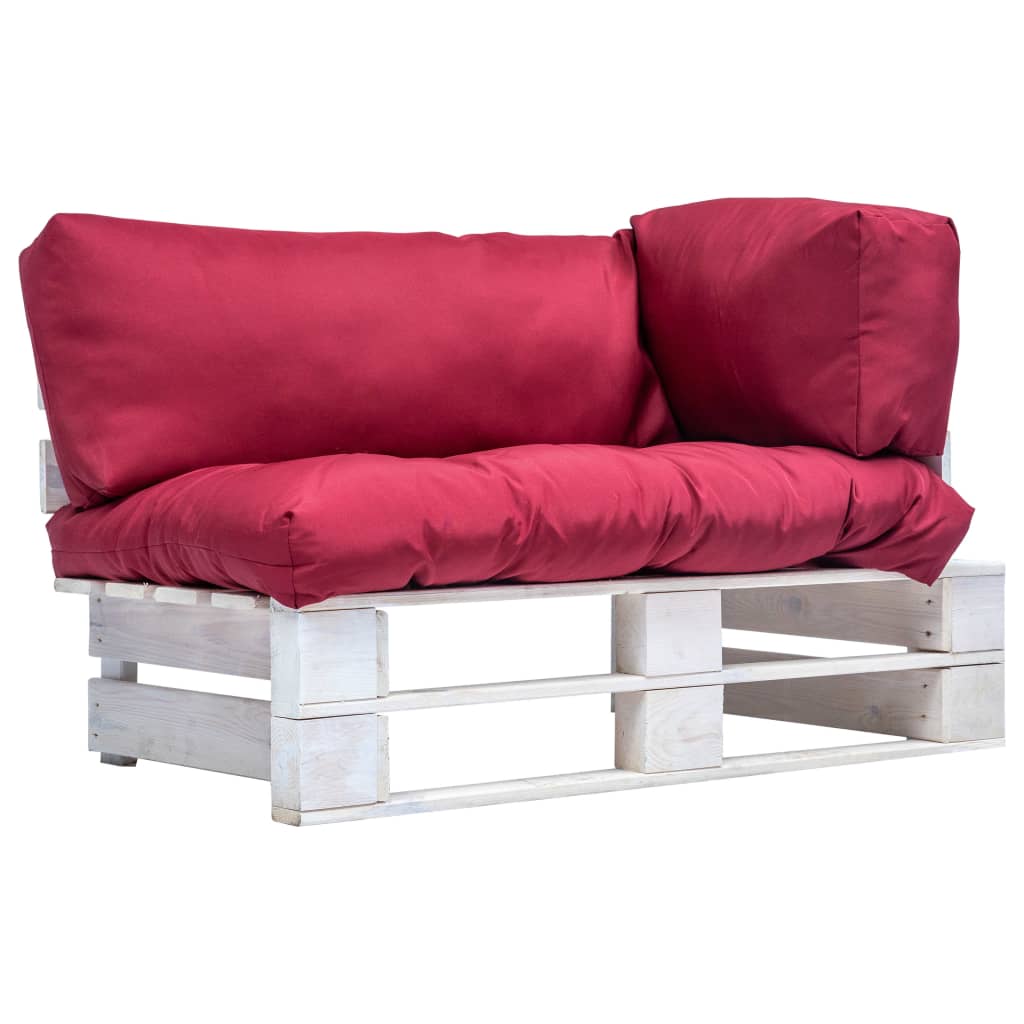 Garten-Palettensofa mit Kissen in Rot Kiefernholz
